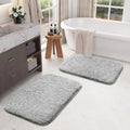Luxe Home International Bath Mat Super Soft Ultra Absorbent Rectangular Mat Colour Grey (Pack of 2)