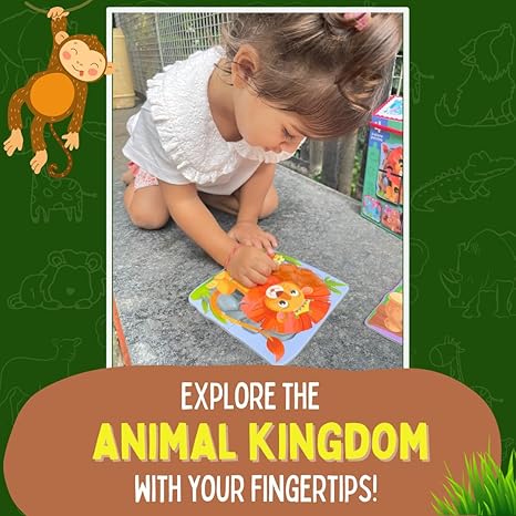 PepPlay My First Touch and Feel Puzzle Wild Animals Three Piece Puzzle Learning for Toddlers