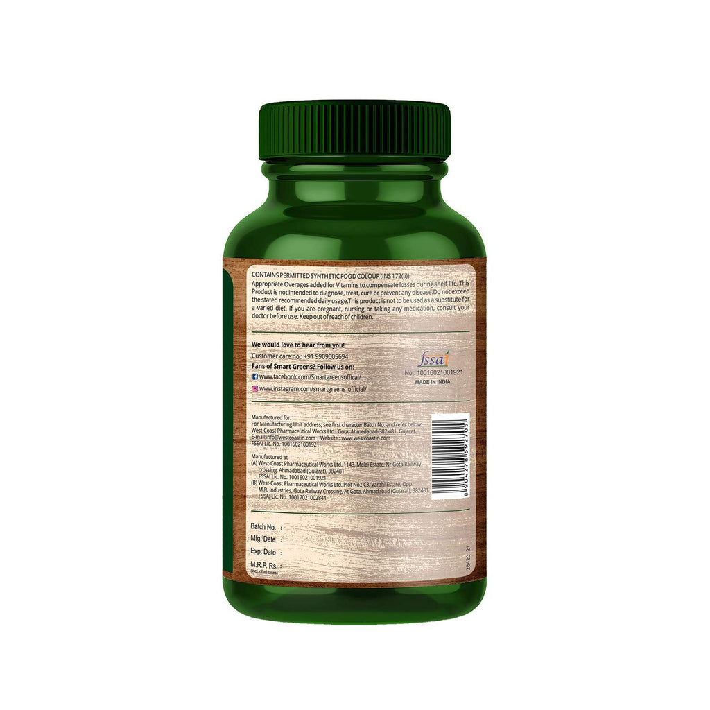 Plant Based Calcium & Bone Strength with Calcium, Magnesium, Zinc, Boron, Vitamin K2, Vitamin D & Amla â€“ 60 Tablets