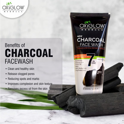 OxyGlow Herbals 7 in one Charcoal Face Wash - 100 gms