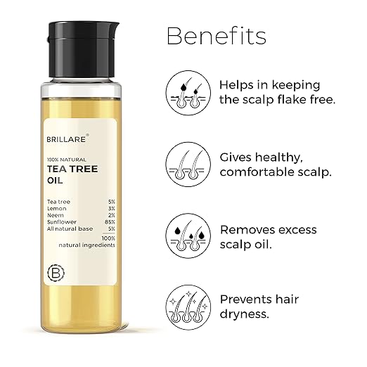 Brillare Tea Tree Hair Oil with the Goodness of Lemon & Sunflower Oil - 100 ml