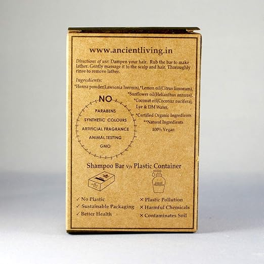 Ancient Living Henna Shampoo Bar - 100 gms Each (Pack of 2)