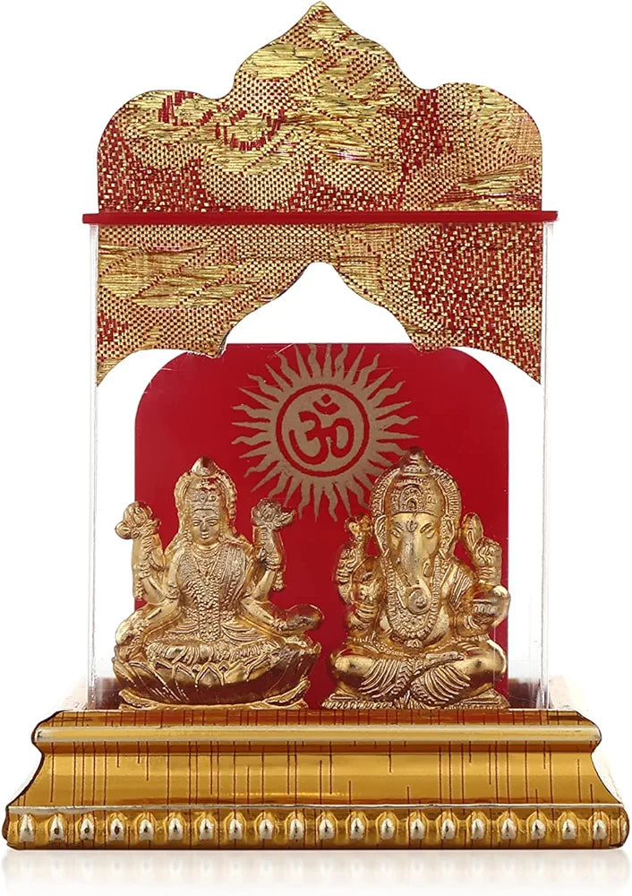 Awesoome Craft Goddess Laxmi and Ganesh Idol Status Murti Acrylic Idol Golden Polish