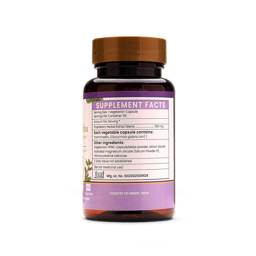 Ayurleaf Herbals Yashtimadhu Capsules | 60 Caps | Pack of 2