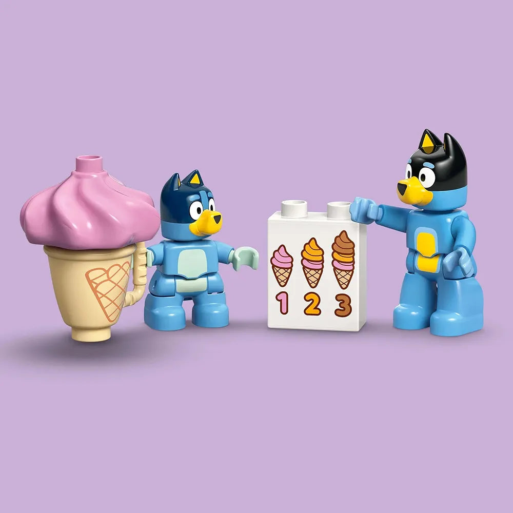 LEGO Duplo Bluey Ice Cream Trip with Bluey Toddler Toy 10458 Building Set for 2+ Age Boys and Girls