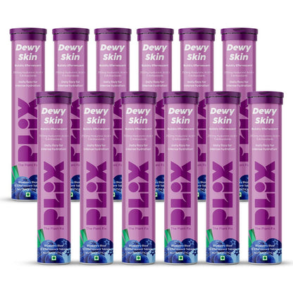 PLIX - THE PLANT FIX Hyaluronic Acid 15 Effervescent Tablets  | Blueberry Flavor Pack Of 1 |