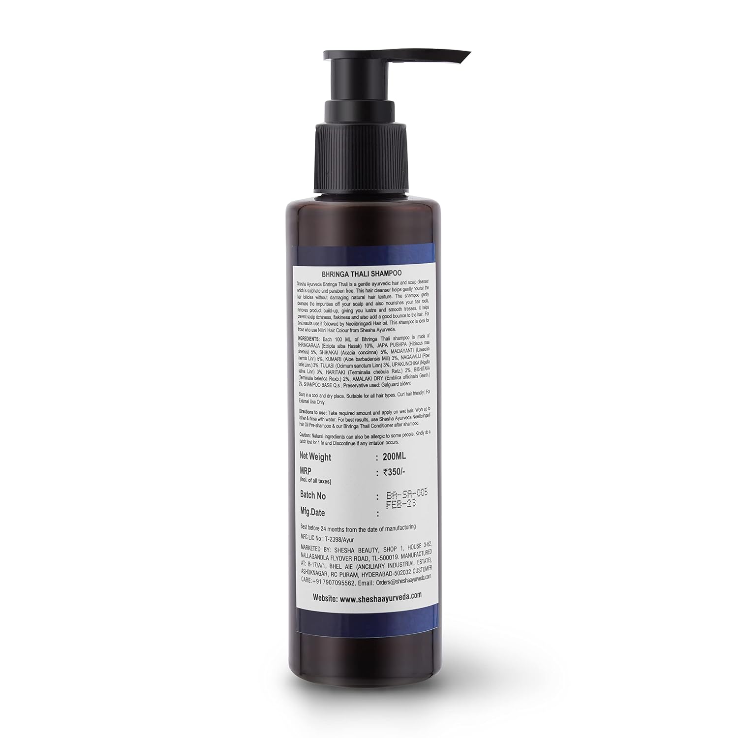 Shesha Naturals Bhringa Thali Shampoo - 200 ml