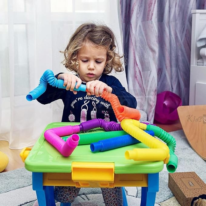 Kids Mandi Pop Tubes Sensory Fidget Toys for Stress Relief Bend Stretch & Connect