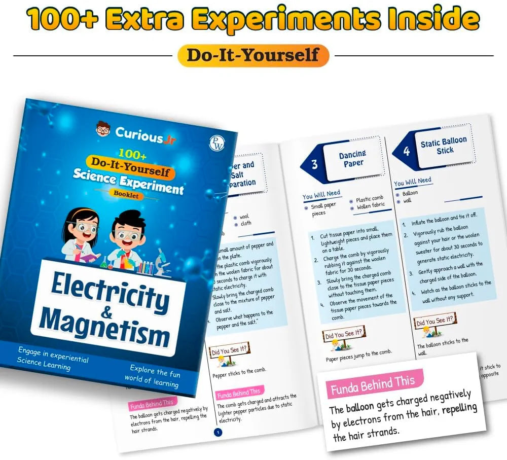 PW Electricity & Science Experiment Kit for Kids 100+ Hands-On Electricity & Magnetism Experiments Kit Ages 7-14