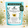 GetHealthy® WindDown Tea™ for Sleep | Caffeine Free Bedtime Herbal Blend with Chamomile, Ashwagandha & Lavender | Relaxing Sleep Tea for Nighttime Calm | Premium Chamomile Tea Bags | 25 Pyramid Bags