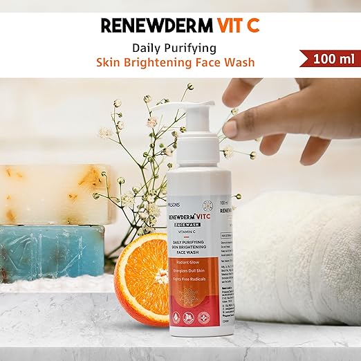 Renewderm Vit C Face Wash With Vitamin C Jojoba Spheres for Radiant Glow - 100 ml