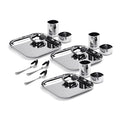 Sumeet Square Stainless Steel Heavy Gauge Mirror Finish Dinner Set of 15 Pc
