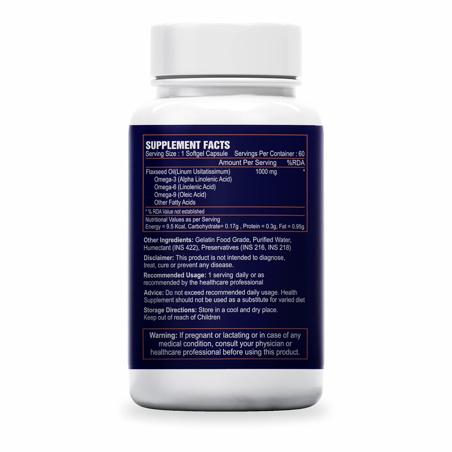 Sea Life Flaxseed Oil 1000 Mg Softgel Capsules | Omega 3,6,9 fatty acid | Supports Healthy Heart, Joints, Skin, Brain & Eyes | For Men & Women (60 Softgels Capsules) Pack of-1
