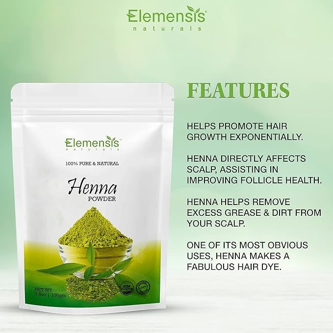 Elemensis Naturals Pure & Natural henna powder - 100 gms