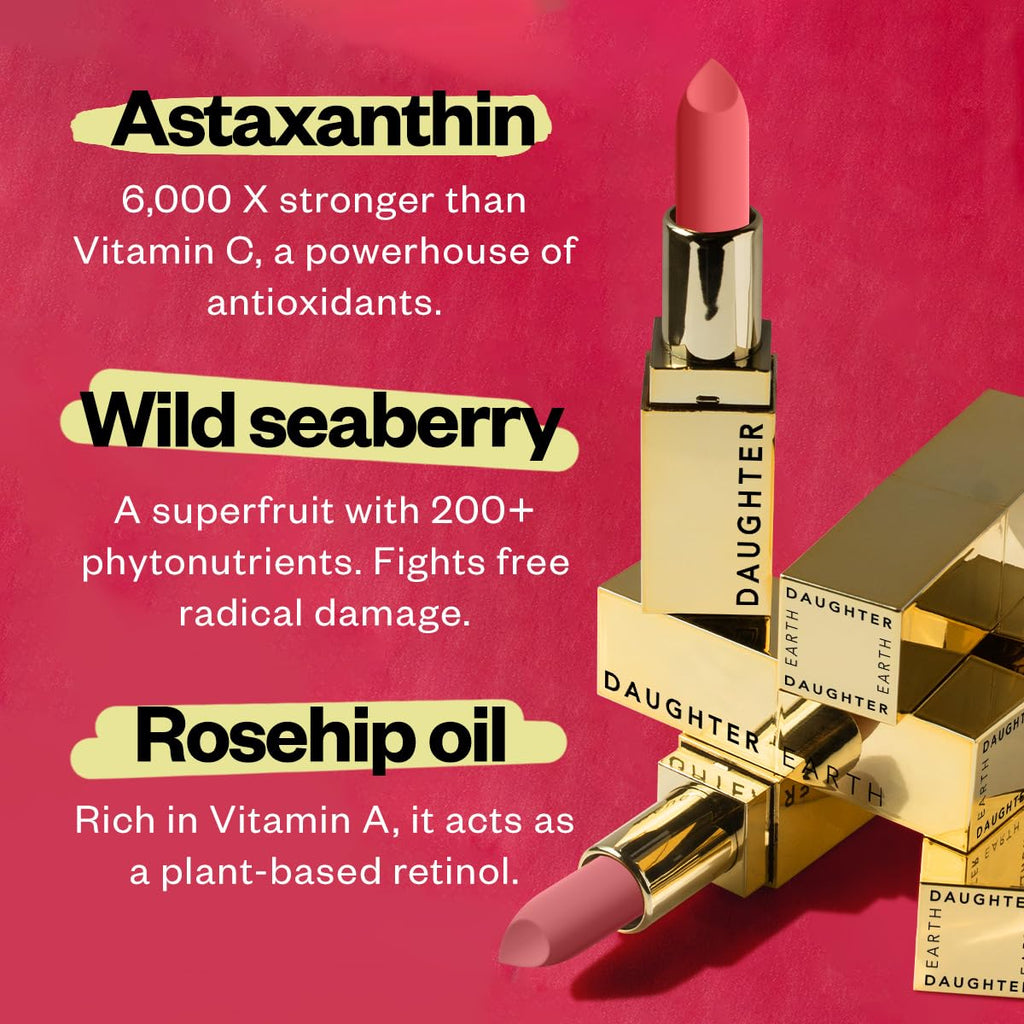 Daughter Earth 100% Vegan Natural Lipstick | Long Lasting Creamy Velvet - 4 Gms