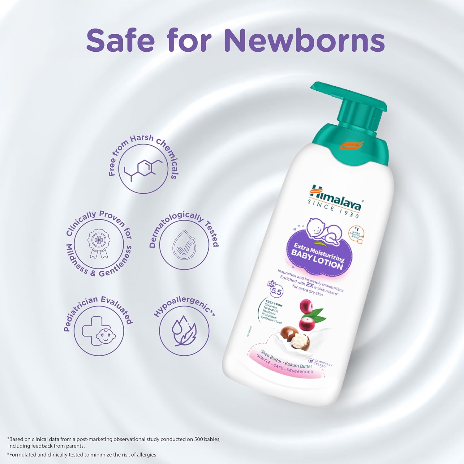 Himalaya Extra Moisturizing Baby Lotion 400ml | with Shea Butter, Olive Oil & Kokum Butter | Intensely moisturizes baby's delicate skin