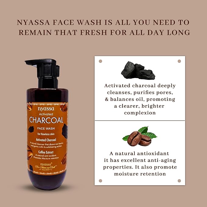 Nyassa Activated Charcoal Face Wash - 210 Ml