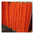 Artificial Marigold Garland Mala Flower Genda Phool Long for Decoration Orange 5 Pcs