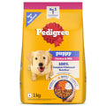 Pedigree Puppy Dry Dog Food, Chicken & Milk, 1 kg, Contains 37 Essential Nutrients, 100% Complete & Balanced Food for Puppies