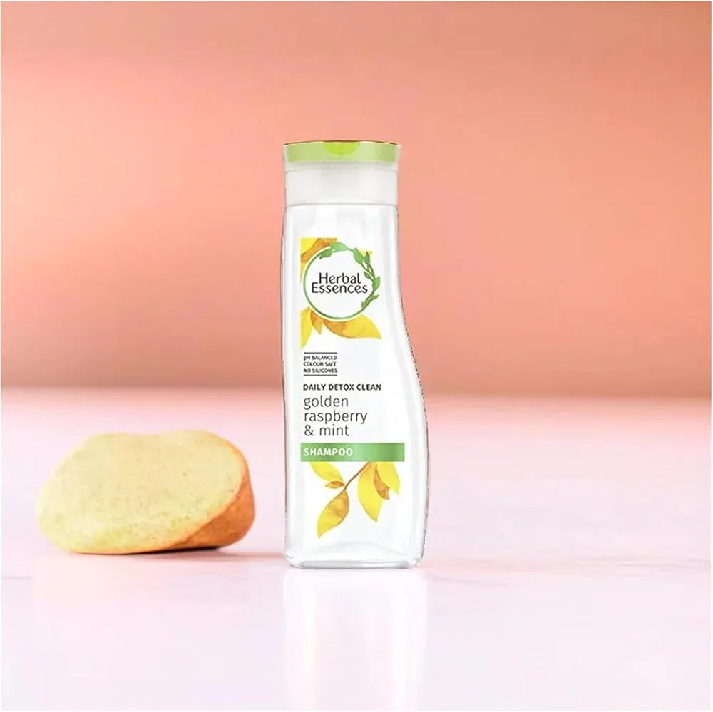 Herbal Essences Daily Detox Clean Shampoo Golden Raspberry & Mint Essences - 400 ml