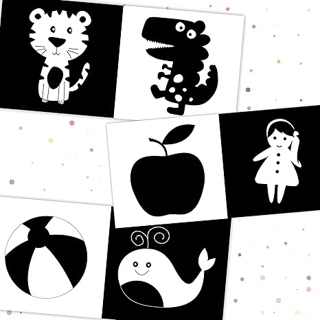 Popcorn Games & Puzzles My Very First Cloth Book for Infant Baby (High Contrast Black & White)