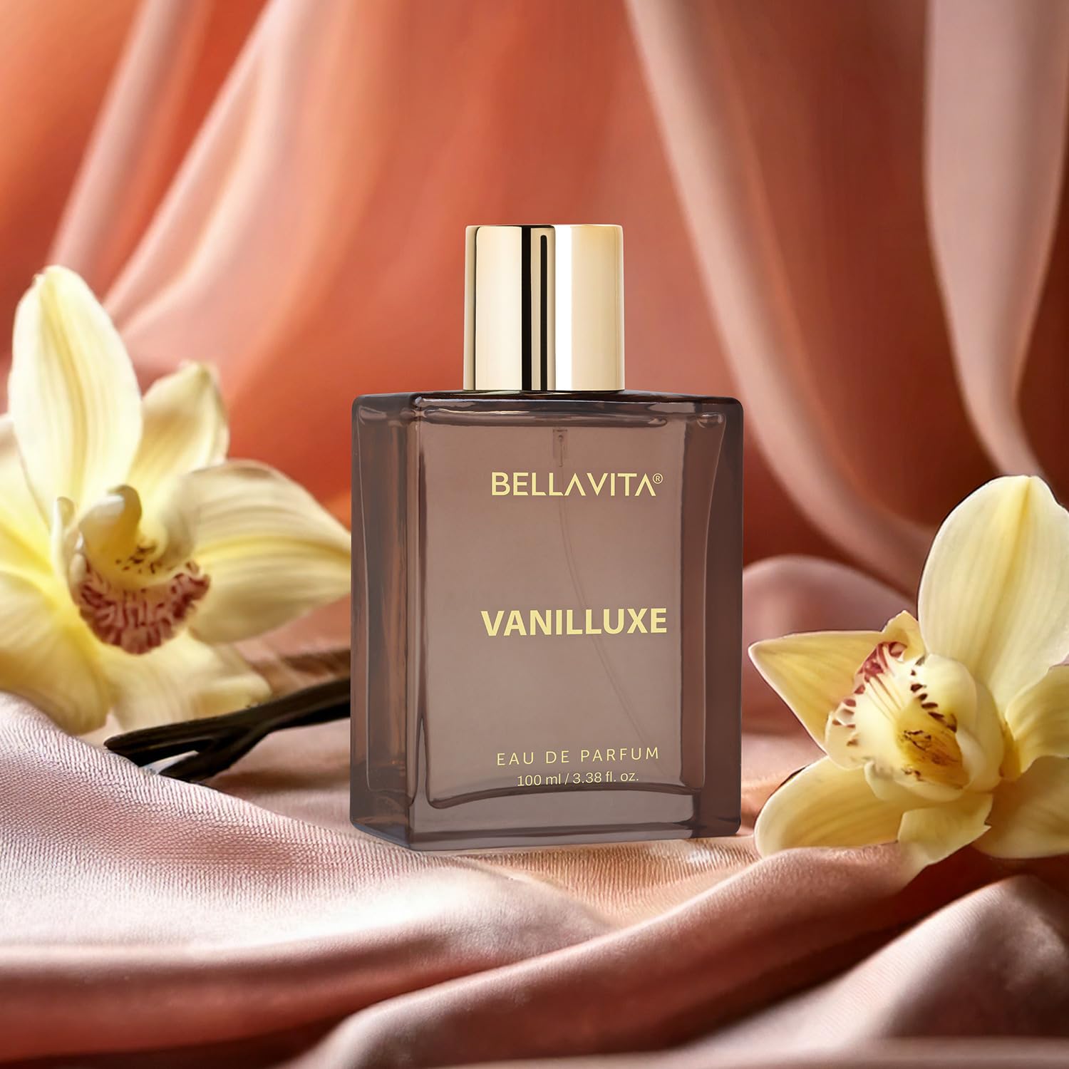 BELLAVITA Vanilluxe | Long Lasting | 100ml | Perfume for Man and Woman | Cedarwood, Jasmine & Musk | Musky, Floral Premium Unisex Fragrance for Men