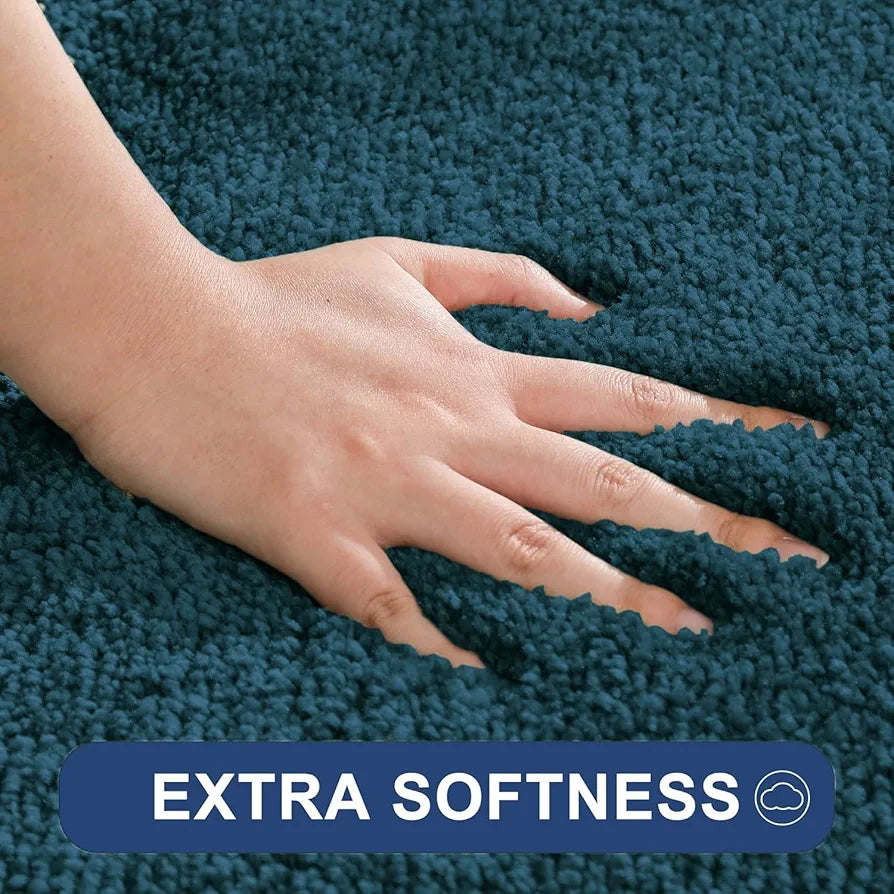 Luxe Home International Microfibre Rectangular Home Bath Mat Super Soft Anti Skid Newman Mats For Bathroom  Colour Teal
