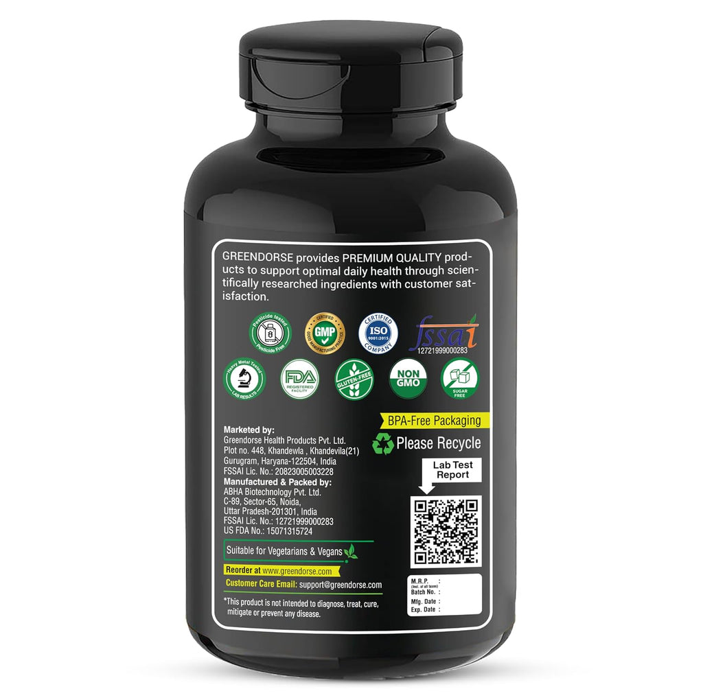 GREENDORSE FibroRelief Plus for Fibromyalgia relief, fatigue, inflammation, muscle cramps etc| 10 IN 1 formula with Magnesium malate, Curcumin, Boswellia, Alpha Lipoic acid, Acetyl-L-carnitine, CoQ10, Vitamins - 90 Veg Capsules