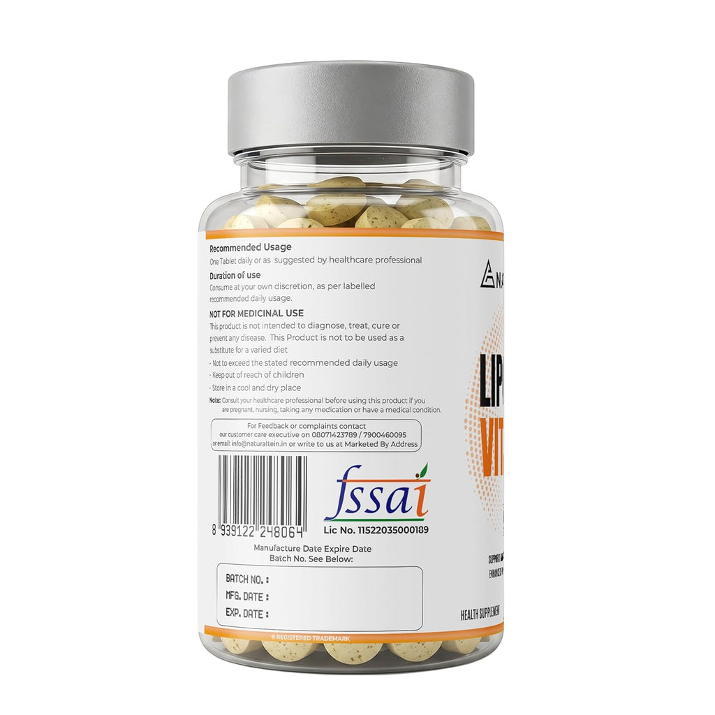 Naturaltein Liposomal Vitamin C | 5X Enhanced Absorption | Antioxidant Supporting Immune Function, Skin Repair, Collagen Synthesis & Oxidative Stress Defense | 30 Capsules