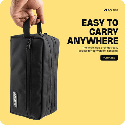 Boldfit Toiletry Bag for Travel Men & Women,Spacious Travel Organizer with Multiple Compartments & Zipper Closure,Durable Cosmetic & Grooming Kit Pouch for Toiletries Kit, Skincare & Accessories,18cm