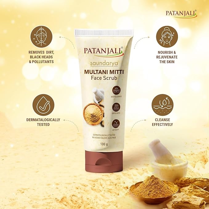 Patanjali Saundarya Multani Mitti Face Scrub - 100 gms