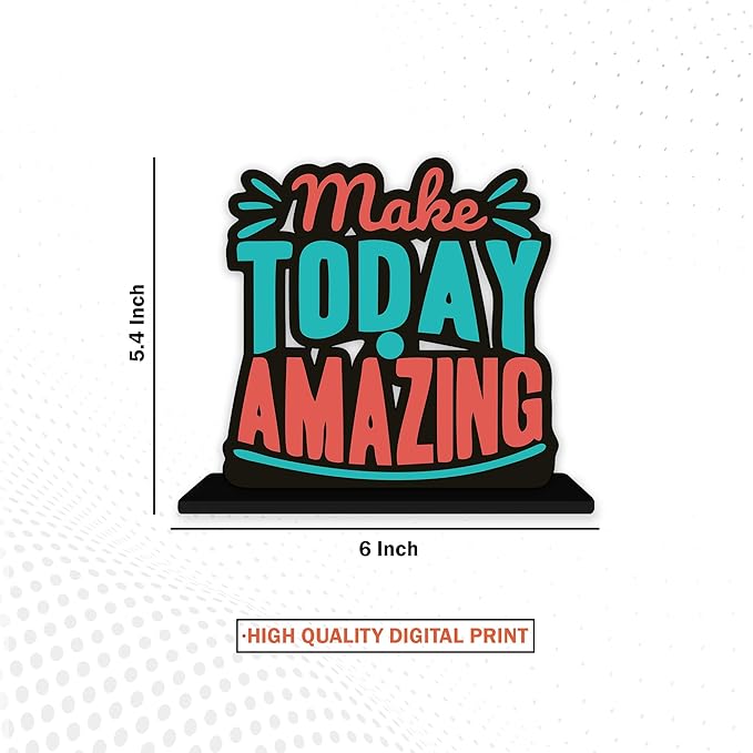 Artvibes Wooden Idols and Figurine Make Today Amazing Quotes Table Decoration for Office Desk | Home Decor | Living Room