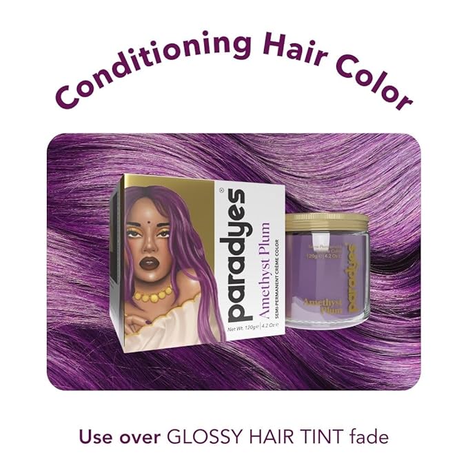 Paradyes Top-up Semi-permanent Amethyst Plum Diy Conditioner Based Hair Colour - 120 Gms