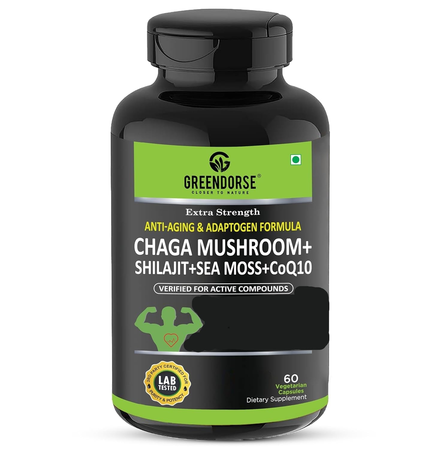 Greendorse Chaga Mushroom Capsules - 60 Caps