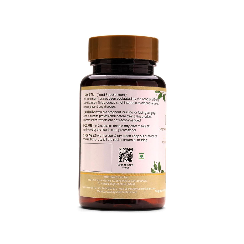 Ayurleaf Herbals Trikatu Capsules - 60 Caps | Pack of 2