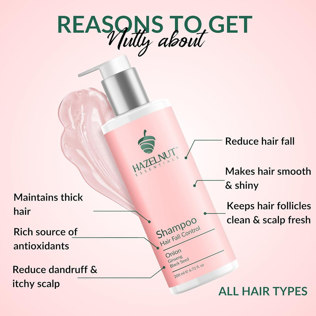 Hazelnut Essentials Onion Shampoo Hair Fall Control - 200 ml