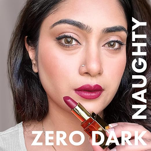Daughter Earth Zero Dark Naughty 100% Vegan Natural Lipstick, Pigmented Lightweight Lip Color - 4 Gms