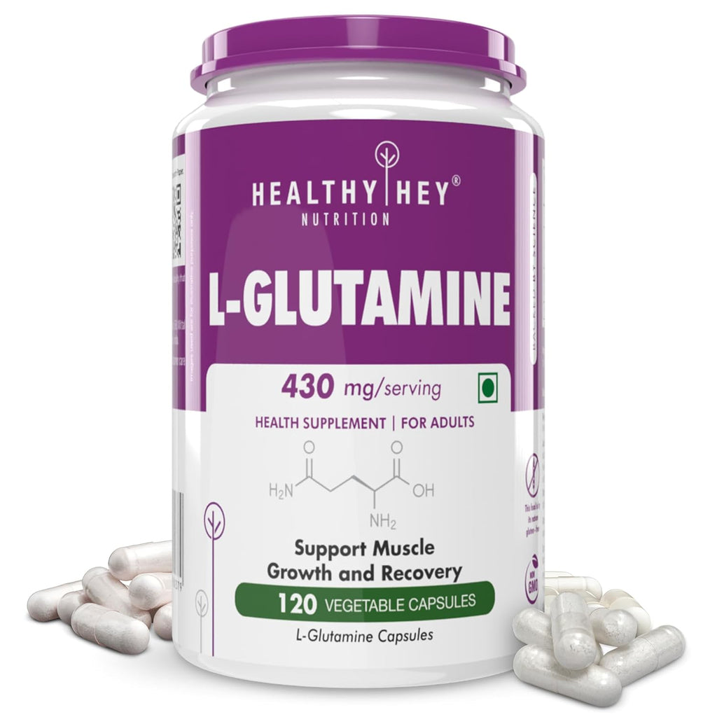 HealthyHey L Glutamine Capsules High Strength-120 Capsules
