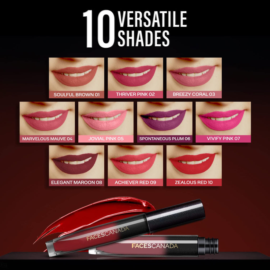 FACES CANADA Comfy Silk Liquid Lipstick - Elegant Maroon 08, 3ml | Satin Matte HD Finish | Luxe Comfort | Longlasting | No Dryness | Smooth Texture | Mulberry Oil & Shea Butter For Plump Hydrated Lips