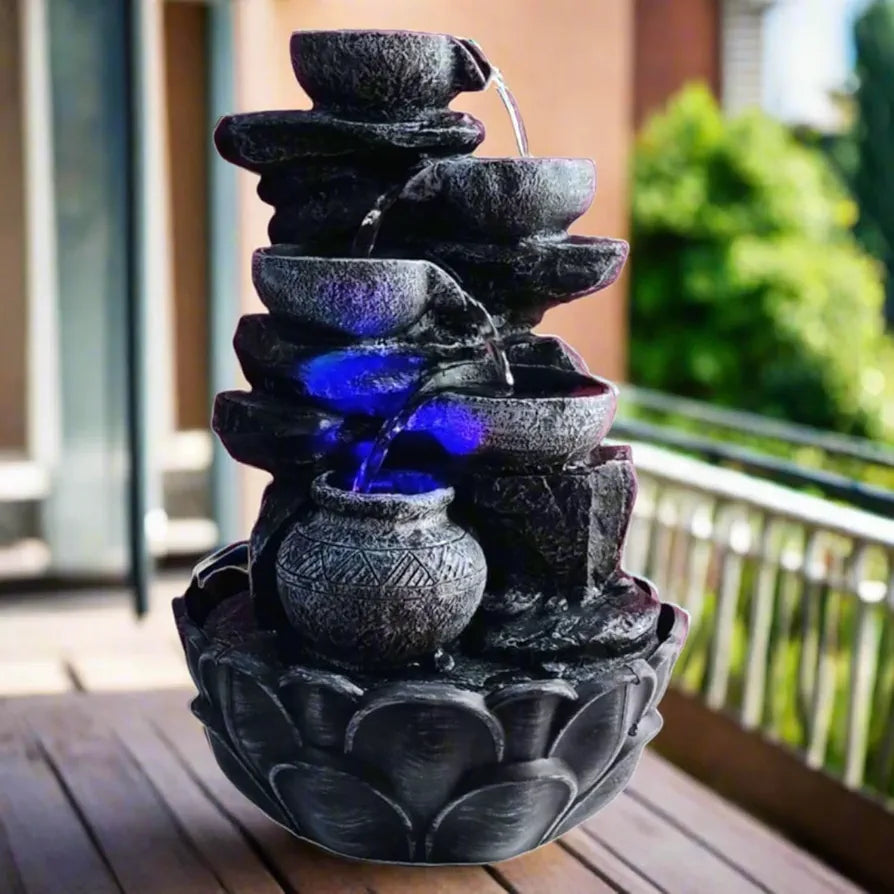 Alila Resin Water Fall Fountain For Home Living Room Decor 15 Inches