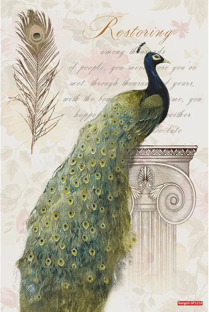 Rangoli Peacock Wall Sticker 12x18 Sheet – Elegant Self Adhesive Design-7