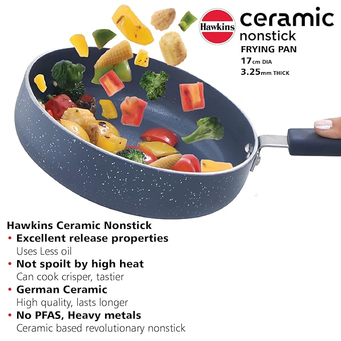 Hawkins Ceramic Nonstick Frying Pan 17 cm Diameter Induction Fry Pan