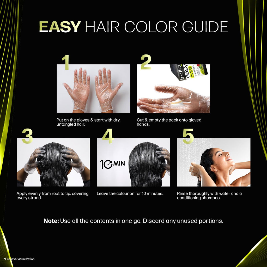 Indica Easy Shampoo Hair Colour Natural Black - 180 ml