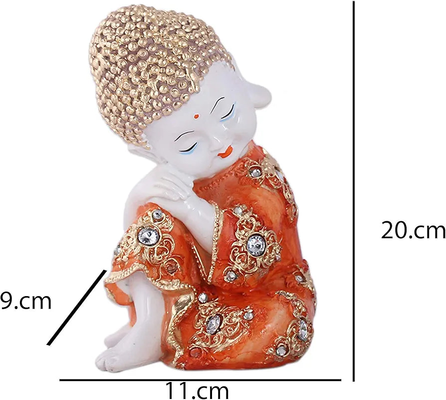 Mariner's Creation Resin Marble Baby Buddha Statues Showpiece