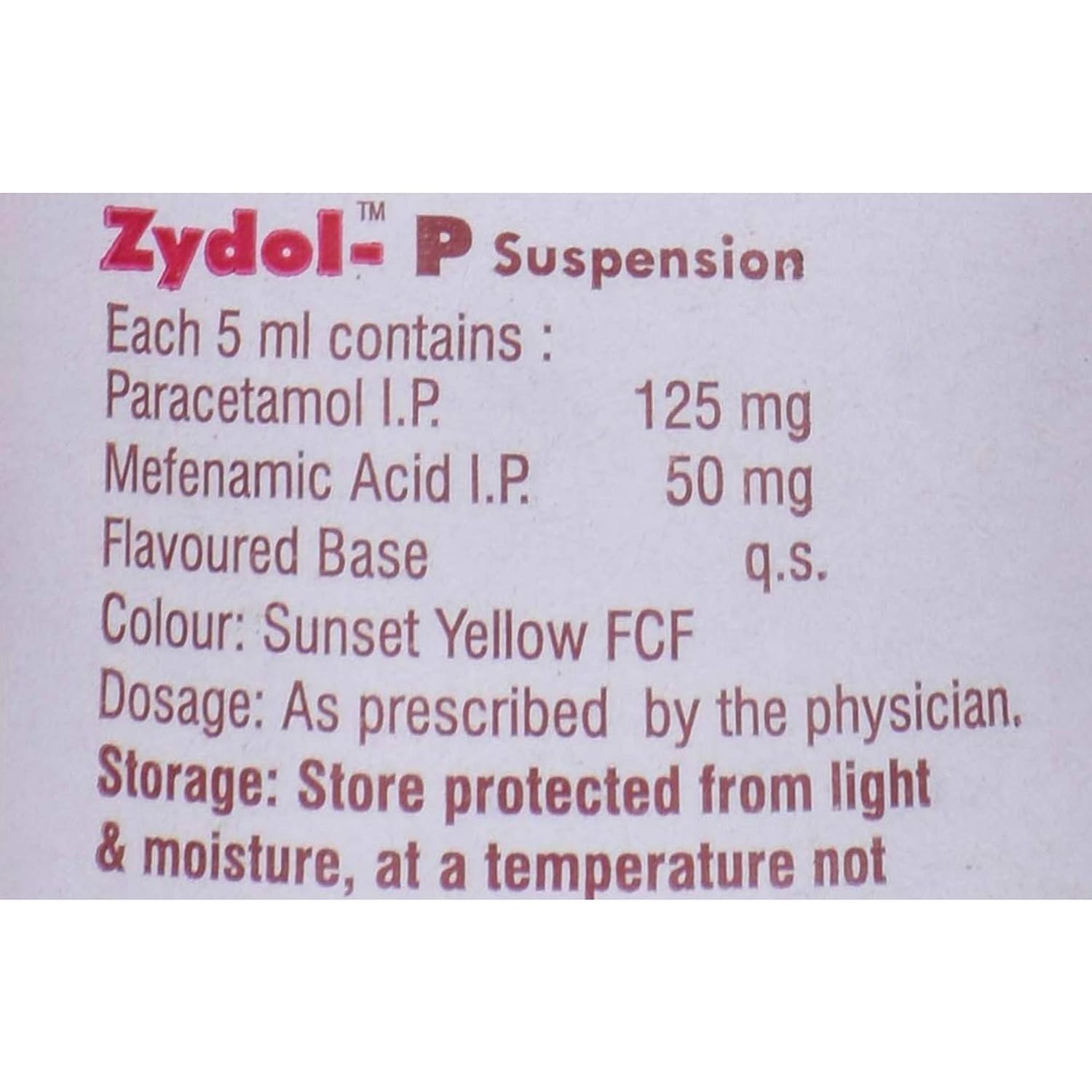 Zydol P - Bottle of 60ml Suspension