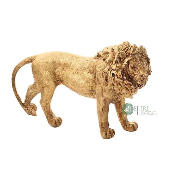 Indicast Resin 7" Inch Animal Lion Sculpture Statue Handcrafted Decorative Showpiece Idol