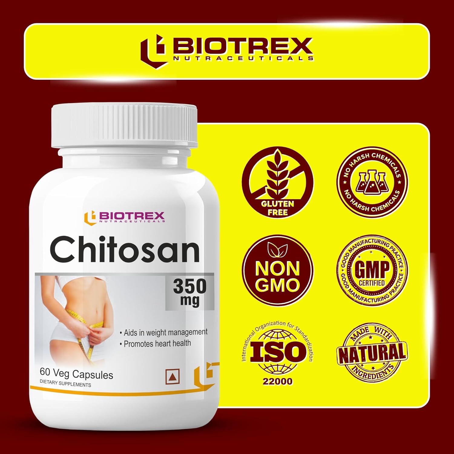Biotrex Nutraceuticals Chitosan 350mg - 60 Capsules