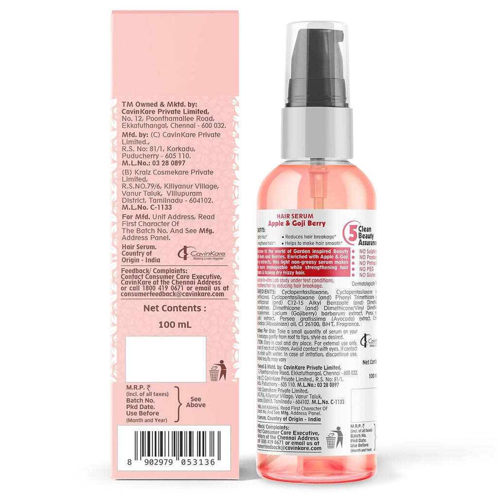 Buds & Berries Apple and Goji Berry Frizz Control Hair Serum - 100 ml