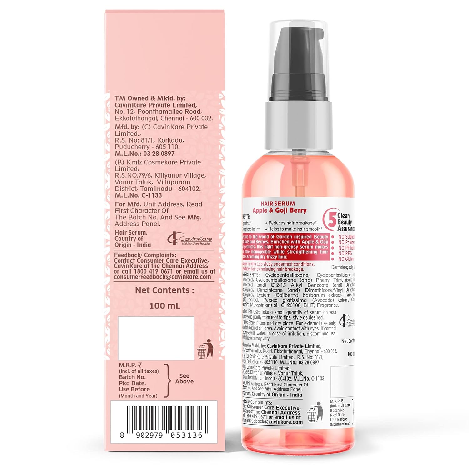 Buds & Berries Apple and Goji Berry Frizz Control Hair Serum - 100 ml