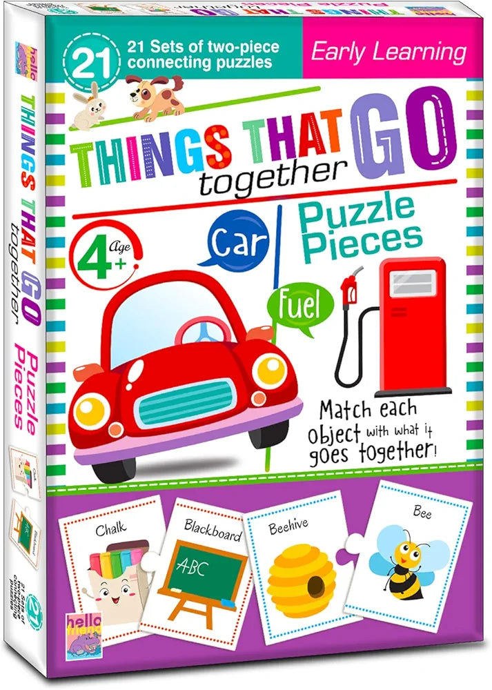 Hello Friend Object Match Jigsaw Puzzle Connecting 2-Piece  for Kids, Childrens and Toddlers – Early Learning Educational